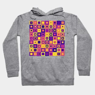 Abstract Square Geometric | Pop Fashion Modern Fusion Layered Blue Red Yellow Regular Hoodie